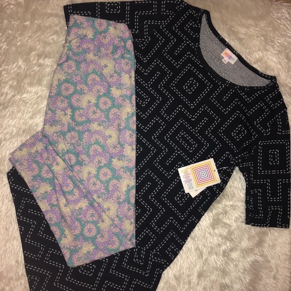 LuLaRoe Outfit Unicorn Julia Dress + Leggings - Picture 1 of 8